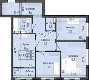 3-к квартира, вторичка, 83м2, 14/25 этаж