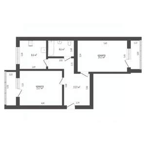 2-к квартира, вторичка, 66м2, 6/7 этаж