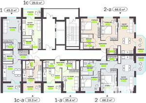 2-к квартира, вторичка, 66м2, 9/19 этаж