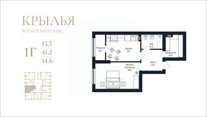 1-к квартира, вторичка, 45м2, 8/18 этаж