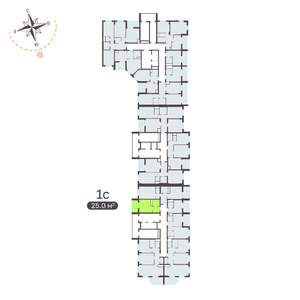 Студия квартира, вторичка, 25м2, 2/19 этаж