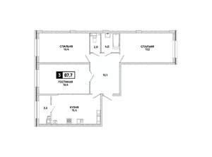 3-к квартира, вторичка, 88м2, 16/16 этаж