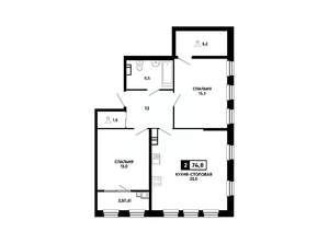 1-к квартира, вторичка, 75м2, 13/14 этаж