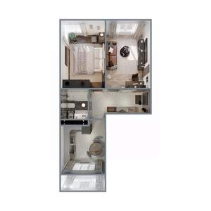 2-к квартира, вторичка, 56м2, 3/20 этаж