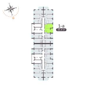 1-к квартира, вторичка, 35м2, 8/19 этаж