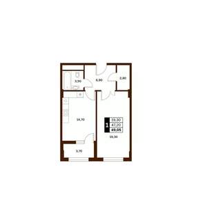 1-к квартира, вторичка, 49м2, 3/14 этаж