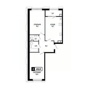 2-к квартира, вторичка, 66м2, 10/20 этаж