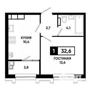 1-к квартира, вторичка, 33м2, 12/21 этаж