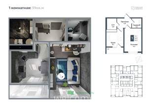 1-к квартира, вторичка, 39м2, 3/20 этаж
