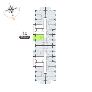 Студия квартира, вторичка, 25м2, 8/19 этаж