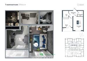 1-к квартира, вторичка, 39м2, 18/20 этаж