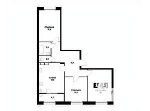 3-к квартира, вторичка, 88м2, 6/18 этаж