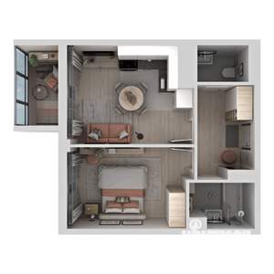1-к квартира, вторичка, 41м2, 20/21 этаж