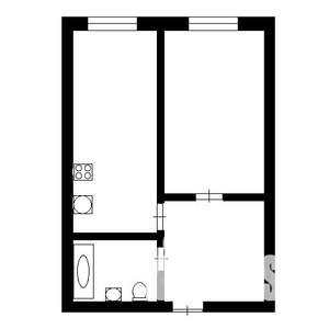 1-к квартира, вторичка, 25м2, 1/9 этаж