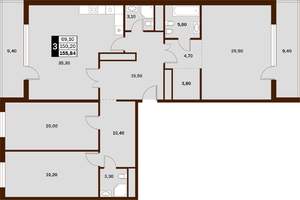 3-к квартира, строящийся дом, 156м2, 9/14 этаж