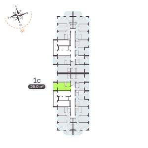 Студия квартира, вторичка, 25м2, 7/19 этаж