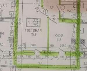 Студия квартира, вторичка, 40м2, 8/16 этаж