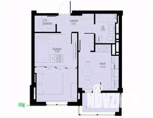 1-к квартира, вторичка, 43м2, 3/9 этаж