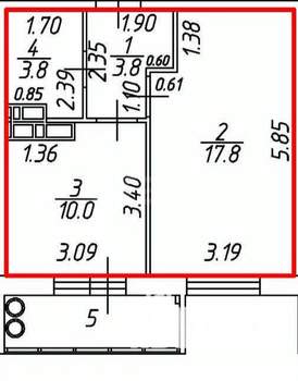 1-к квартира, вторичка, 40м2, 18/25 этаж