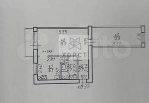 2-к квартира, вторичка, 43м2, 5/5 этаж