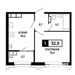 1-к квартира, вторичка, 33м2, 13/21 этаж