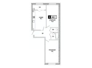 2-к квартира, вторичка, 65м2, 11/16 этаж