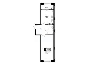 1-к квартира, вторичка, 42м2, 4/24 этаж