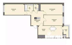 3-к квартира, строящийся дом, 99м2, 10/12 этаж