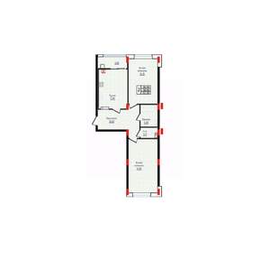 2-к квартира, вторичка, 62м2, 9/10 этаж