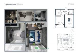1-к квартира, вторичка, 39м2, 13/20 этаж