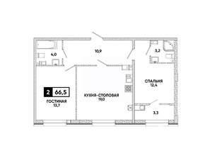 1-к квартира, вторичка, 67м2, 11/16 этаж