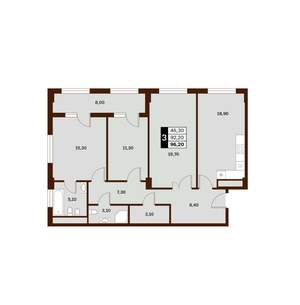 3-к квартира, вторичка, 96м2, 3/14 этаж