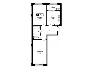 2-к квартира, вторичка, 62м2, 18/24 этаж
