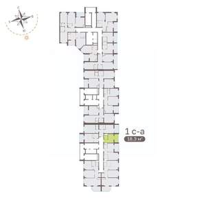 Студия квартира, вторичка, 18м2, 18/19 этаж