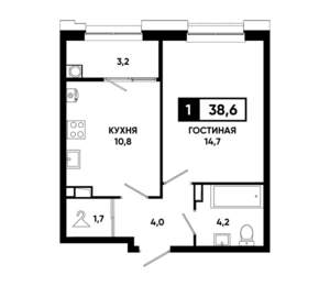 1-к квартира, вторичка, 39м2, 4/20 этаж