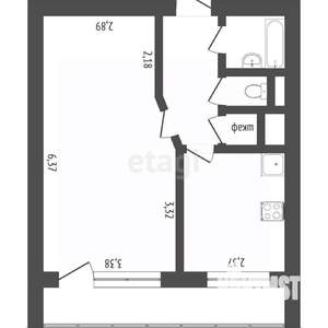 1-к квартира, вторичка, 38м2, 8/8 этаж