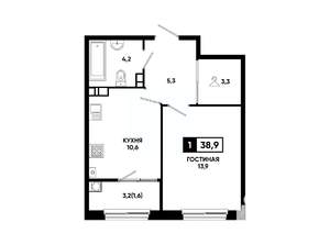 1-к квартира, вторичка, 39м2, 8/24 этаж