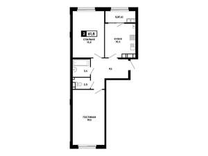 2-к квартира, вторичка, 62м2, 18/24 этаж