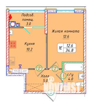1-к квартира, вторичка, 35м2, 22/22 этаж