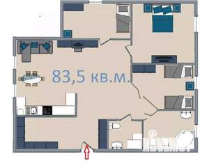 3-к квартира, вторичка, 84м2, 6/9 этаж