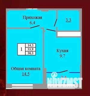 1-к квартира, вторичка, 36м2, 4/9 этаж