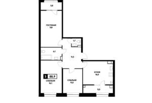 3-к квартира, вторичка, 89м2, 10/20 этаж