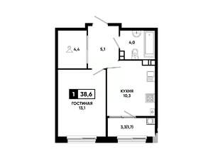 1-к квартира, вторичка, 39м2, 5/24 этаж
