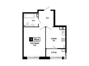 1-к квартира, вторичка, 36м2, 10/24 этаж