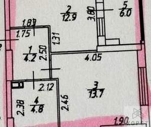 1-к квартира, вторичка, 42м2, 6/19 этаж