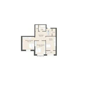 2-к квартира, вторичка, 74м2, 3/12 этаж