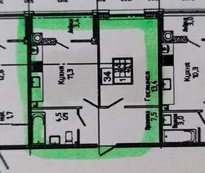 1-к квартира, вторичка, 40м2, 2/9 этаж