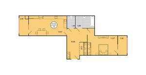 1-к квартира, вторичка, 54м2, 1/5 этаж