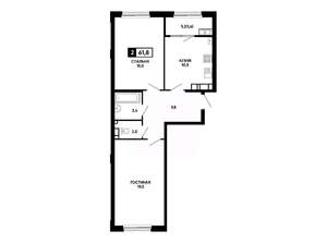 2-к квартира, вторичка, 62м2, 13/24 этаж